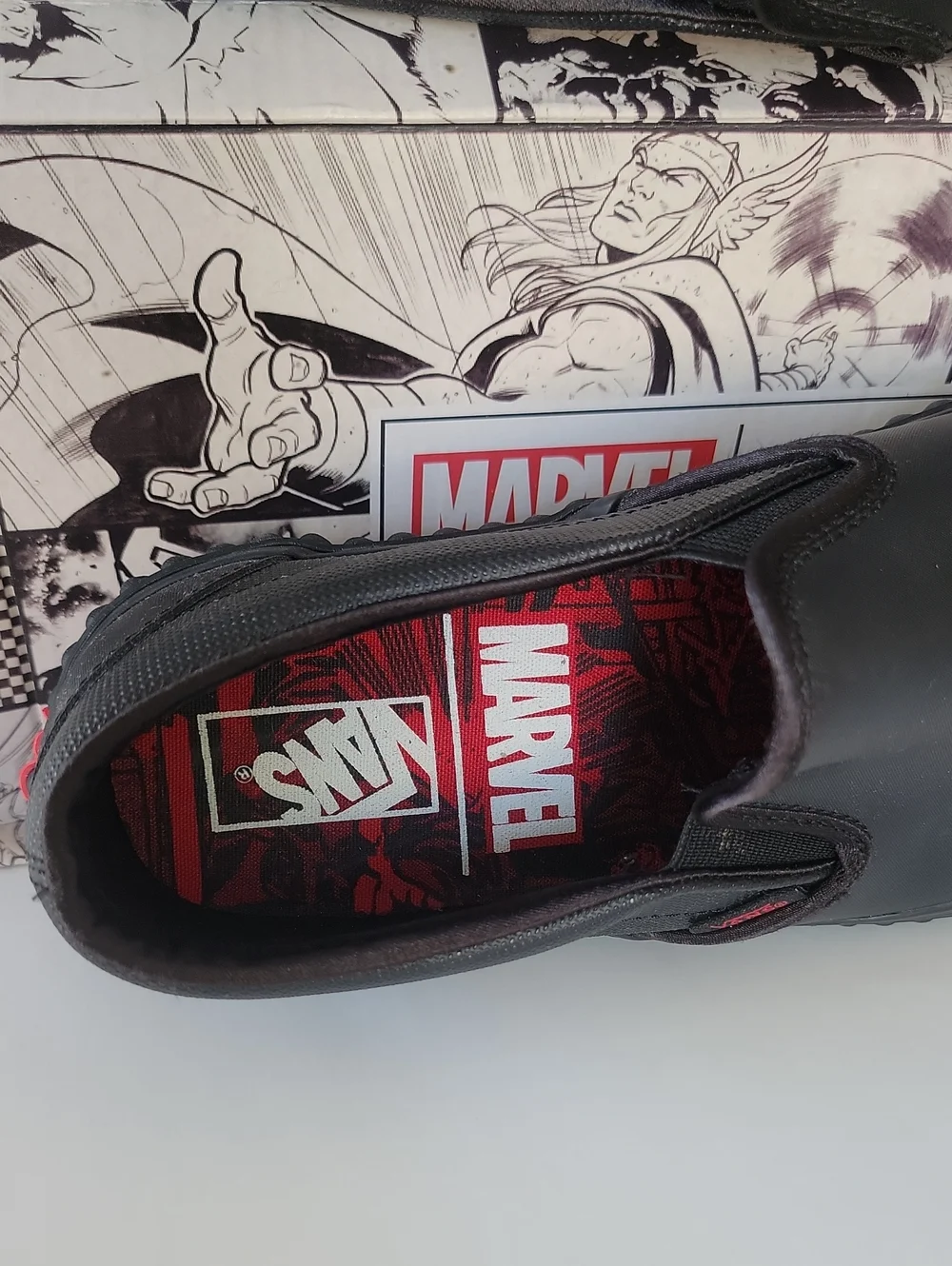 VANS Classic Slip-On Marvel Black Widow Black Mens US 7.5 VN0A38F7U7K